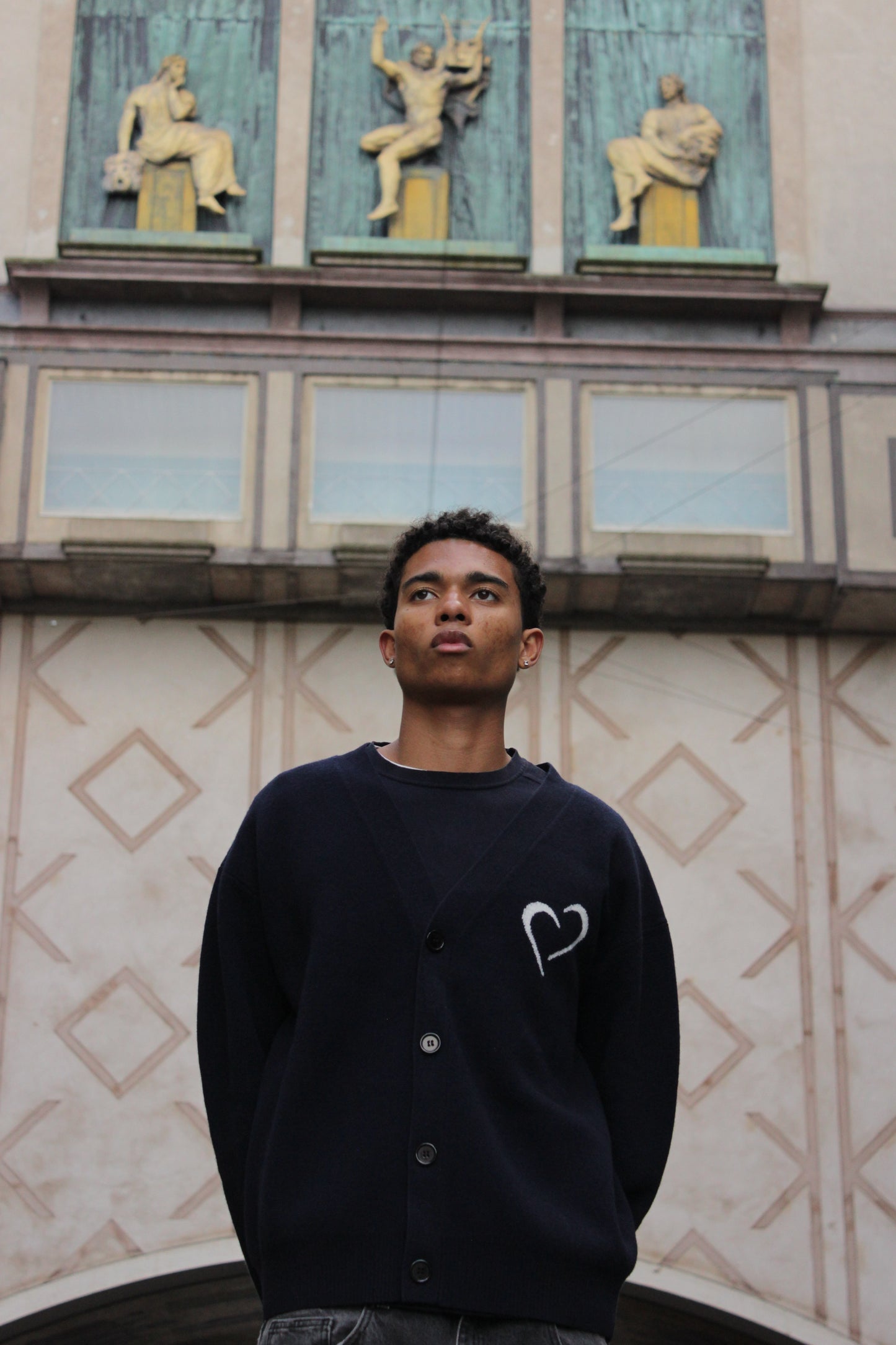 Merino Wool Cardigan - Dark Blue