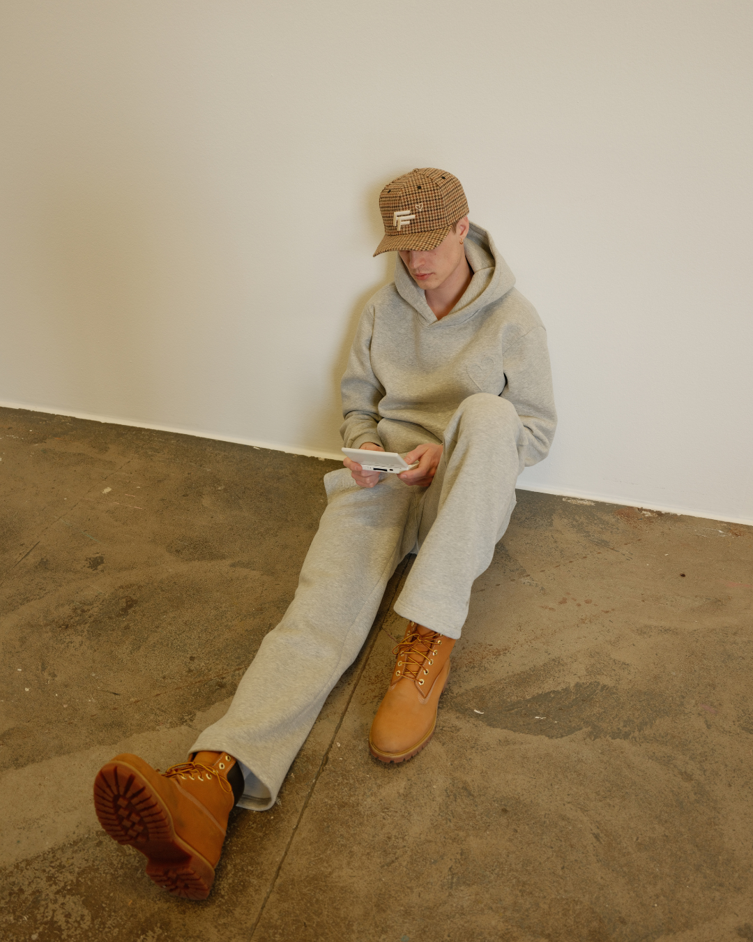 Embossed Hoodie - Light Grey