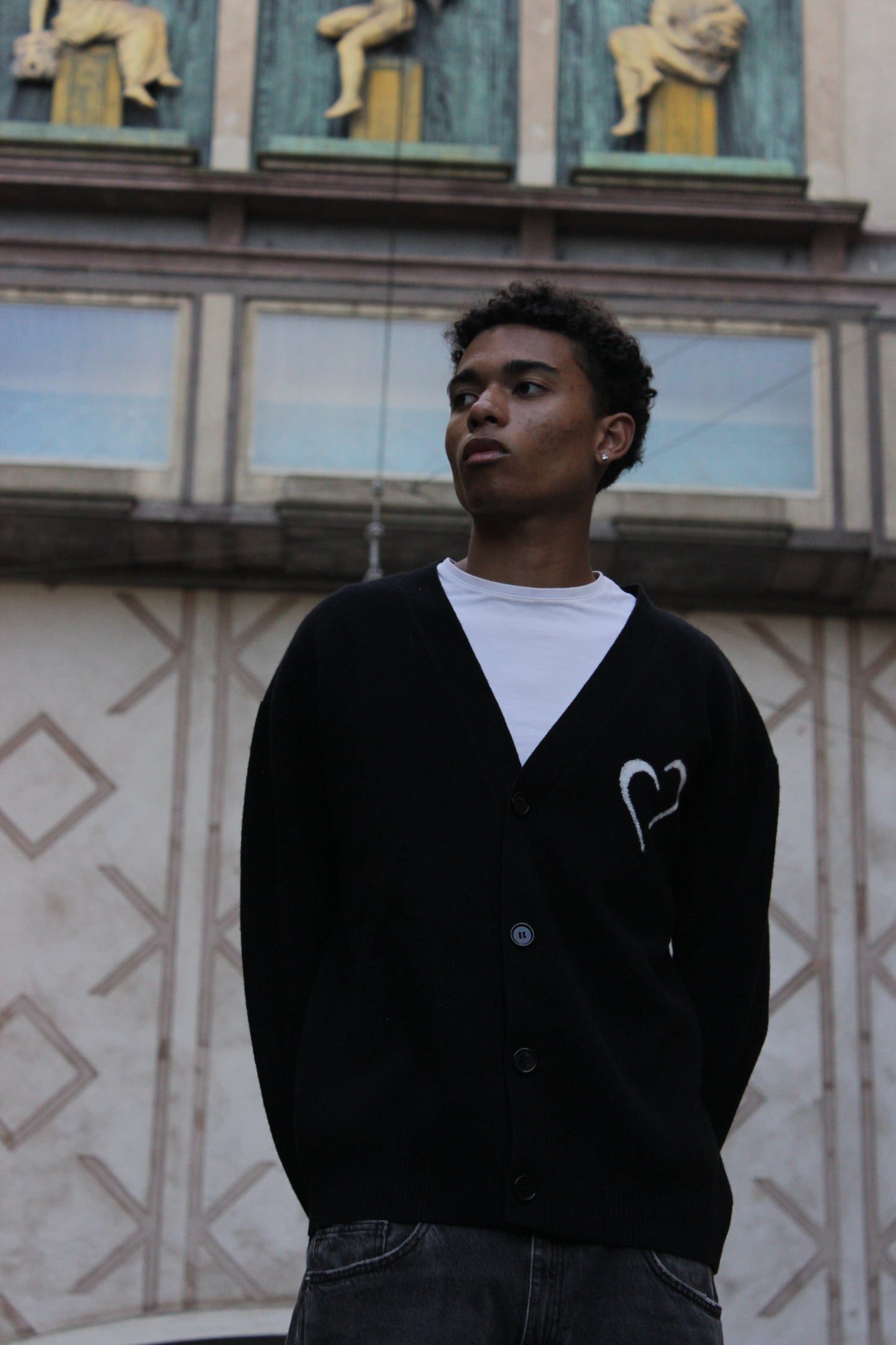 Merino Wool Cardigan - Black