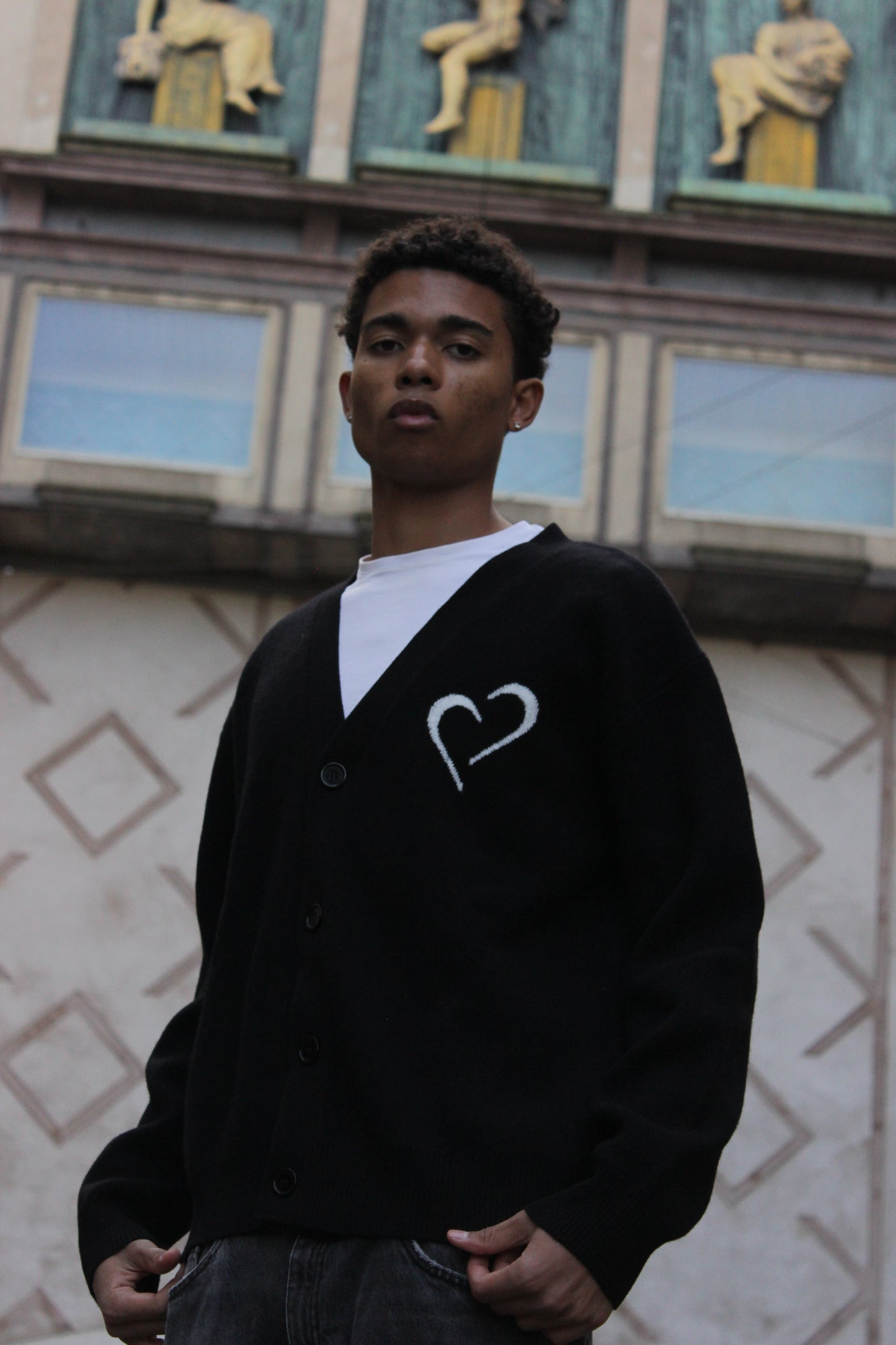 Merino Wool Cardigan - Black