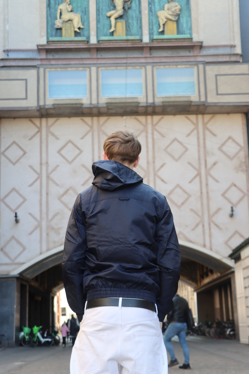 Nylon Windbreaker with Heart - Dark Blue