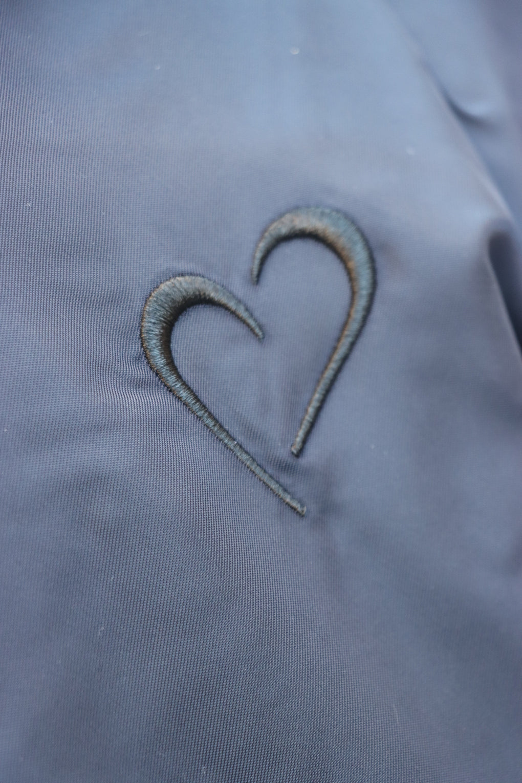 Nylon Windbreaker with Heart - Dark Blue