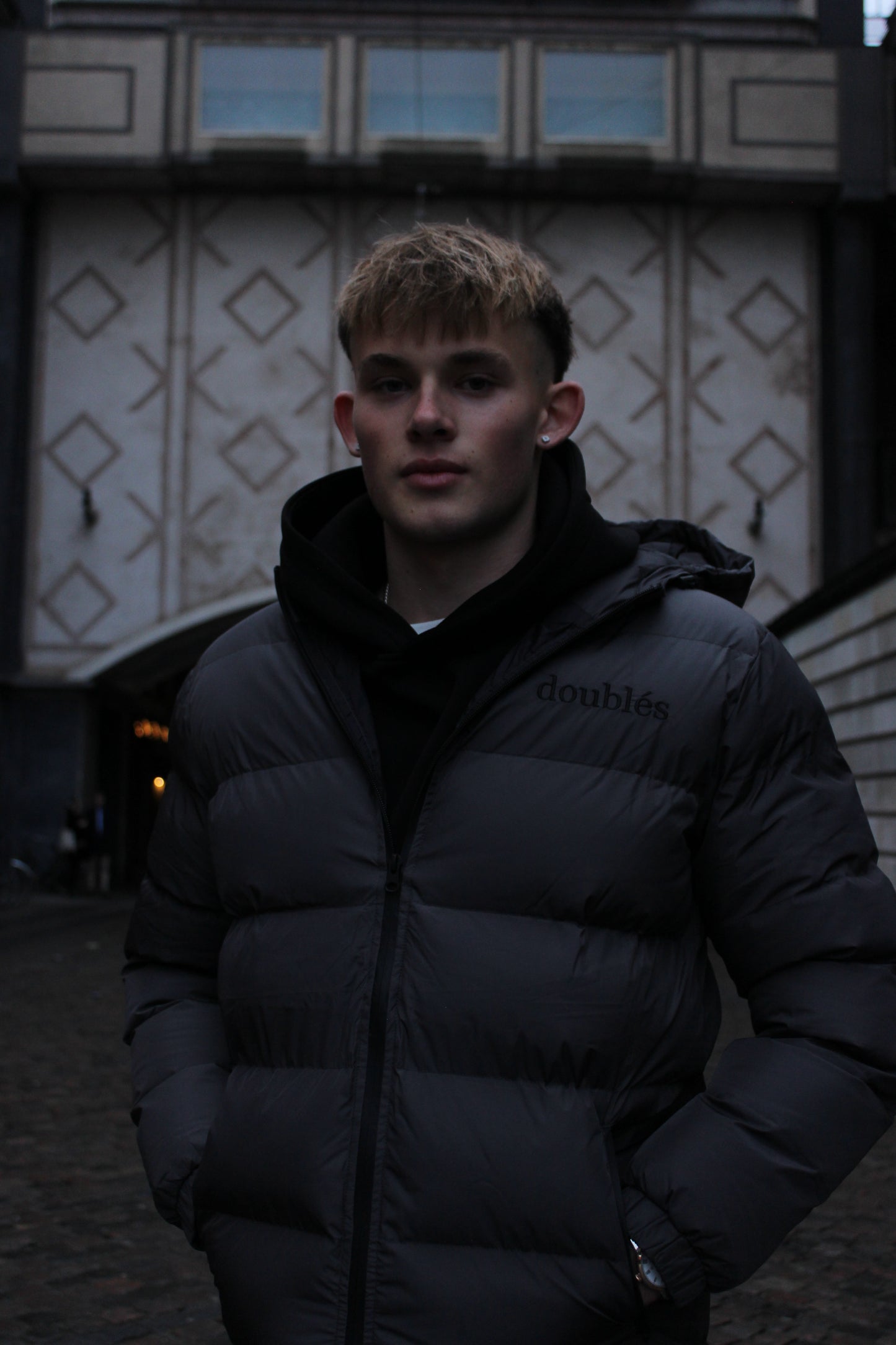 Forårs Pufferjacket med Logo Grå