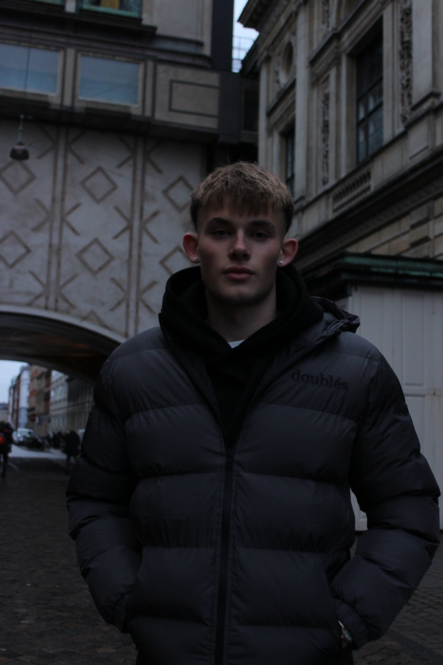 Forårs Pufferjacket med Logo Grå