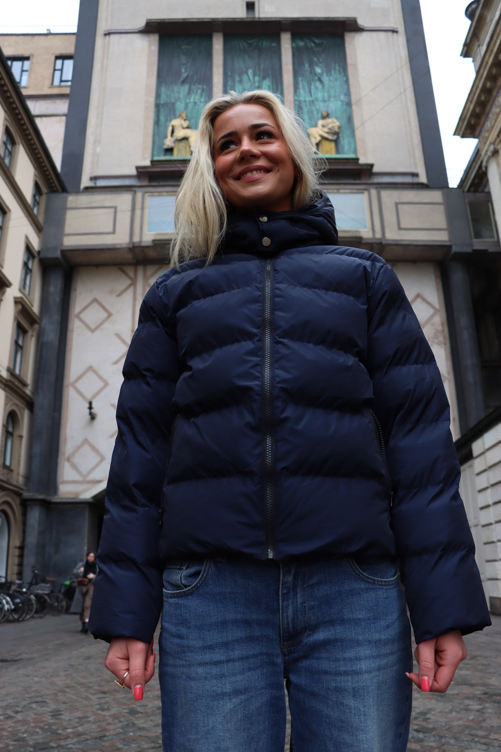 Efterårs Jakke med Aftagelig Hætte - Sort Hjerte