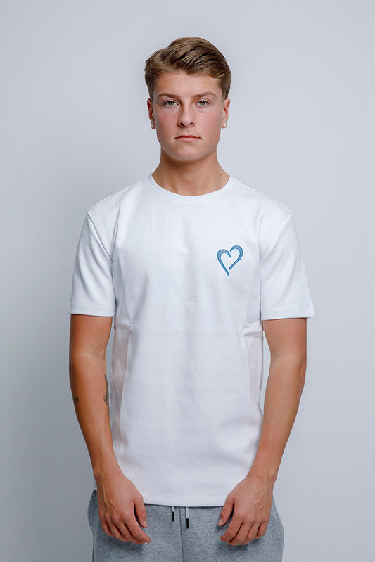 Regular T Shirt with Heart - White