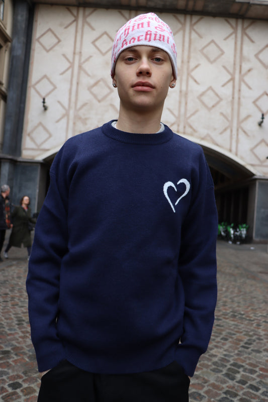 Soft Knit Sweater - Dark Blue