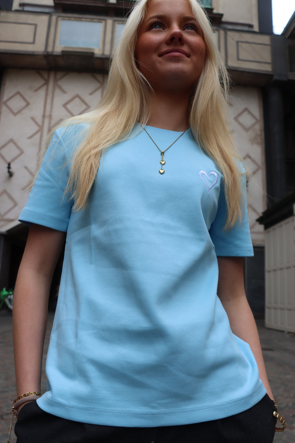 Womens Heavyweight T Shirt - Light Blue