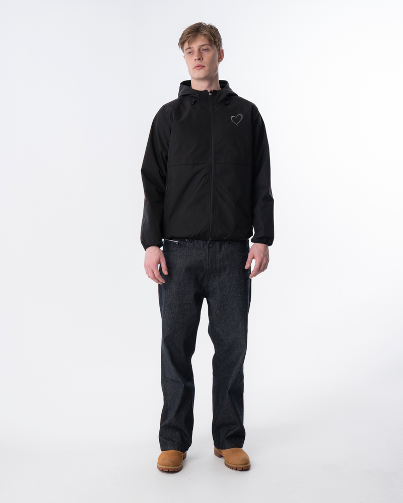 Windjacket with Grey Heart - Black