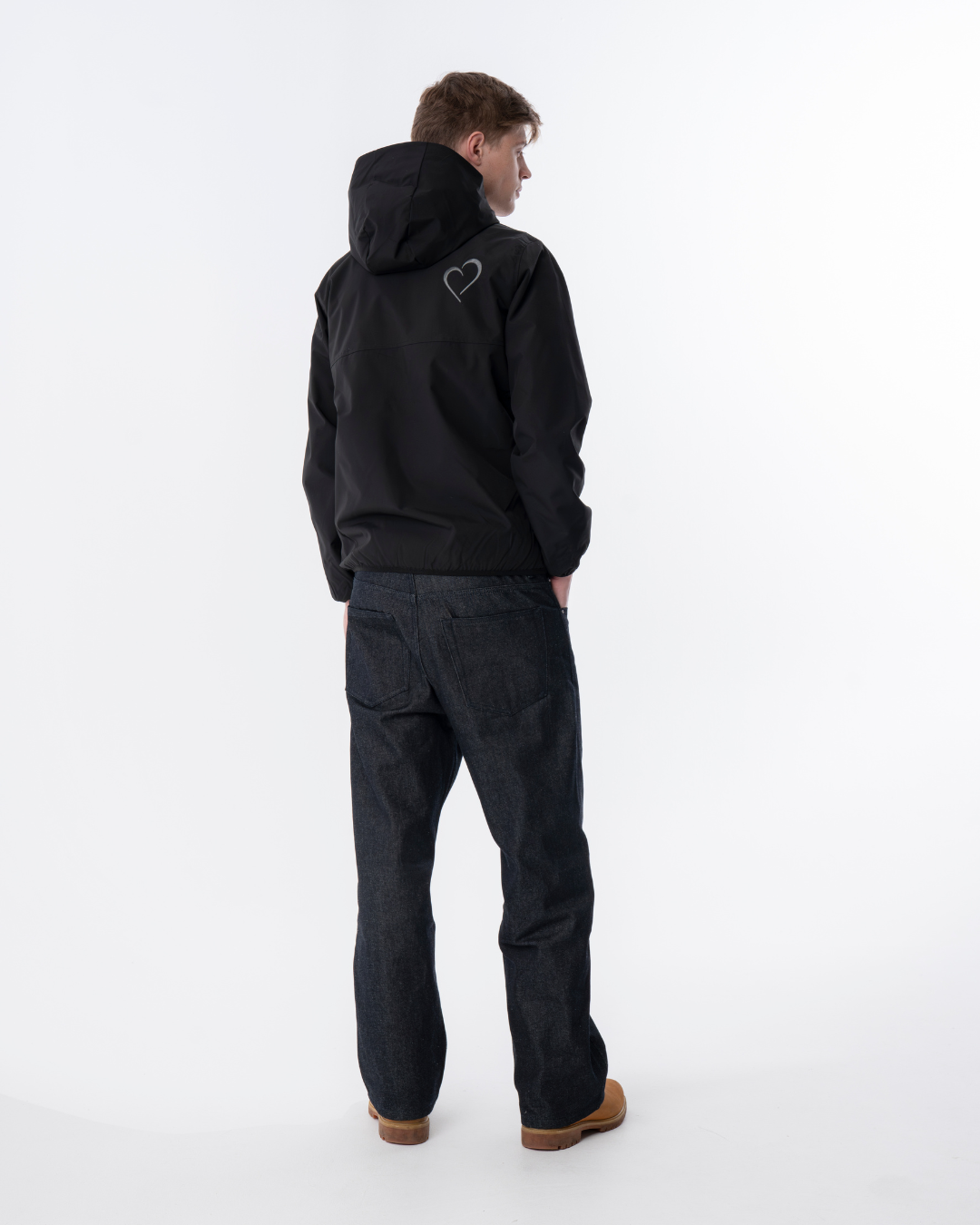 Windjacket with Grey Heart - Black