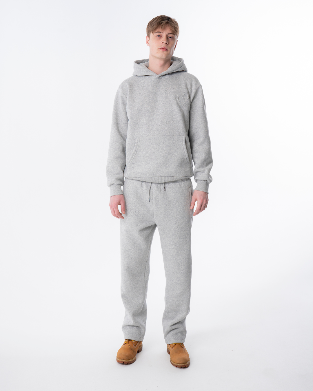 Embossed Hoodie - Light Grey