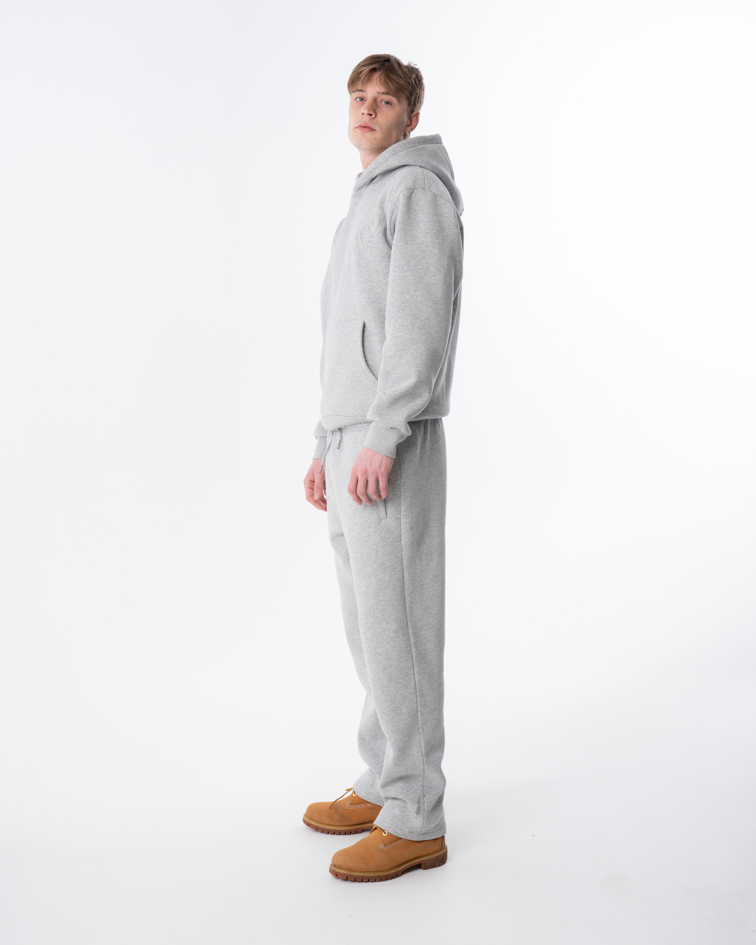 Embossed Hoodie - Light Grey