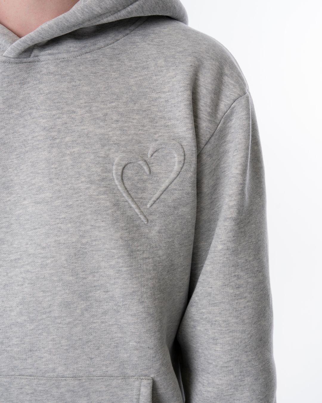 Embossed Hoodie - Light Grey