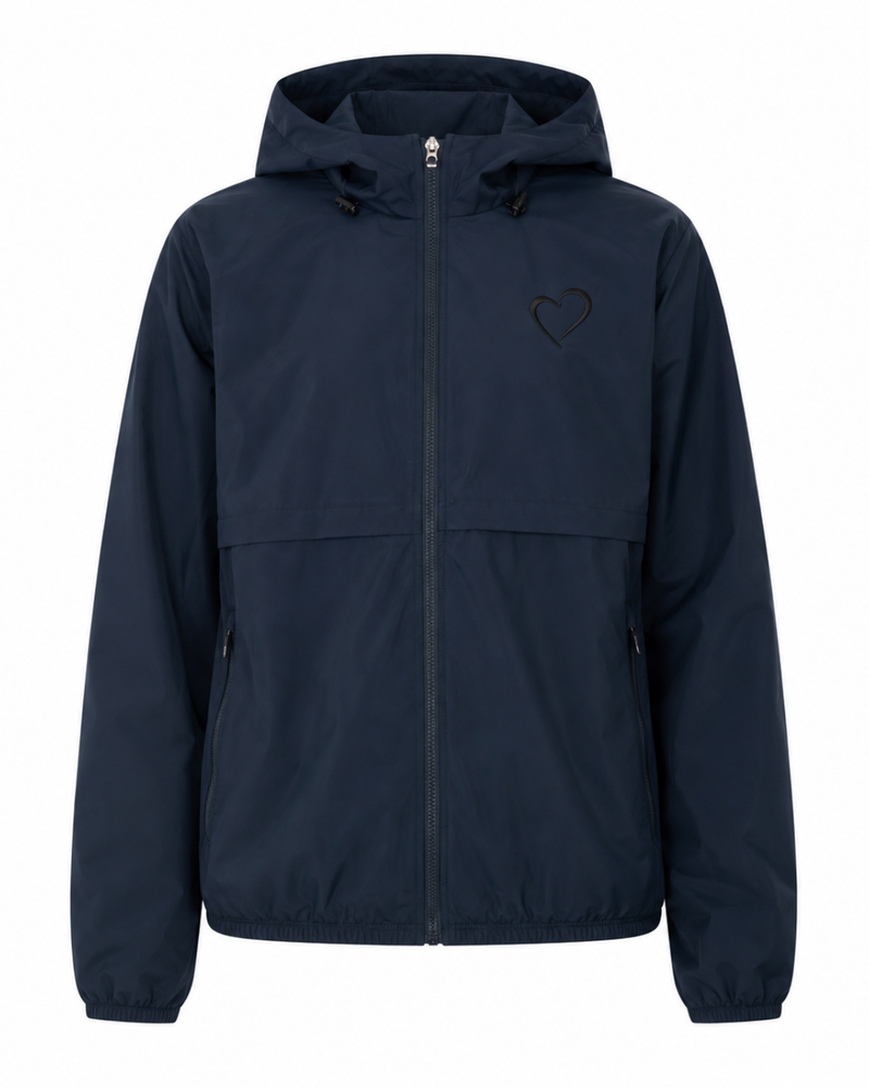Windjacket with Black Heart - Dark Blue