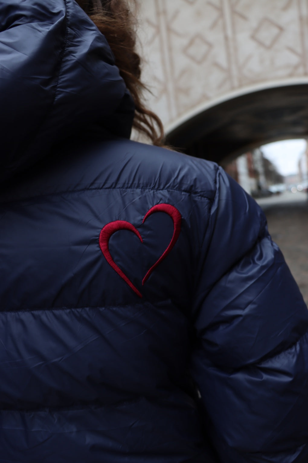 Glossy Spring Jacket with Special Hood - Red Heart