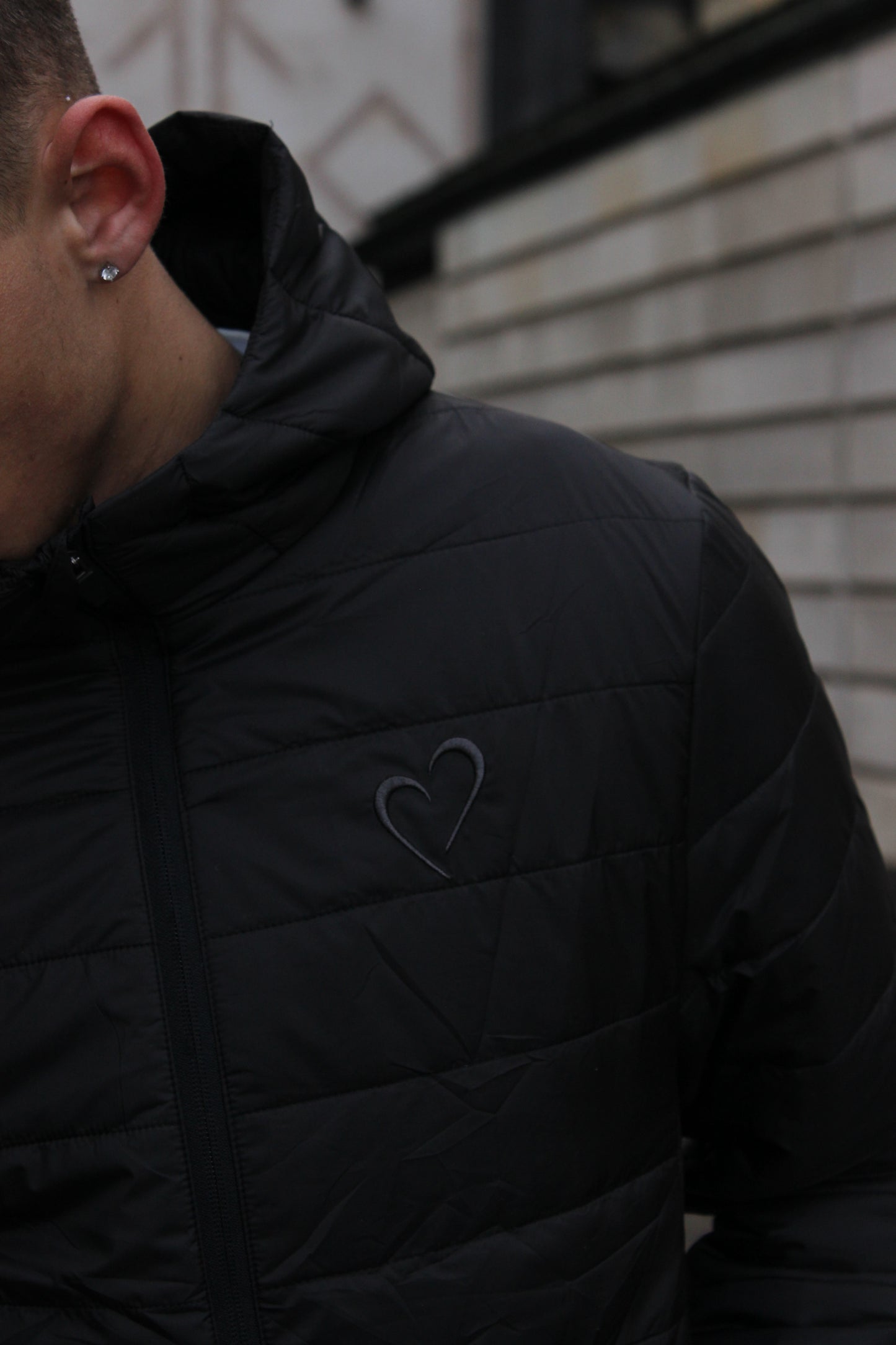 Down Jacket with Heart - Black