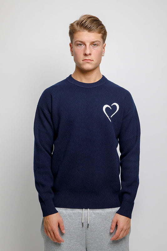 Merino Wool Sweater - Dark Blue