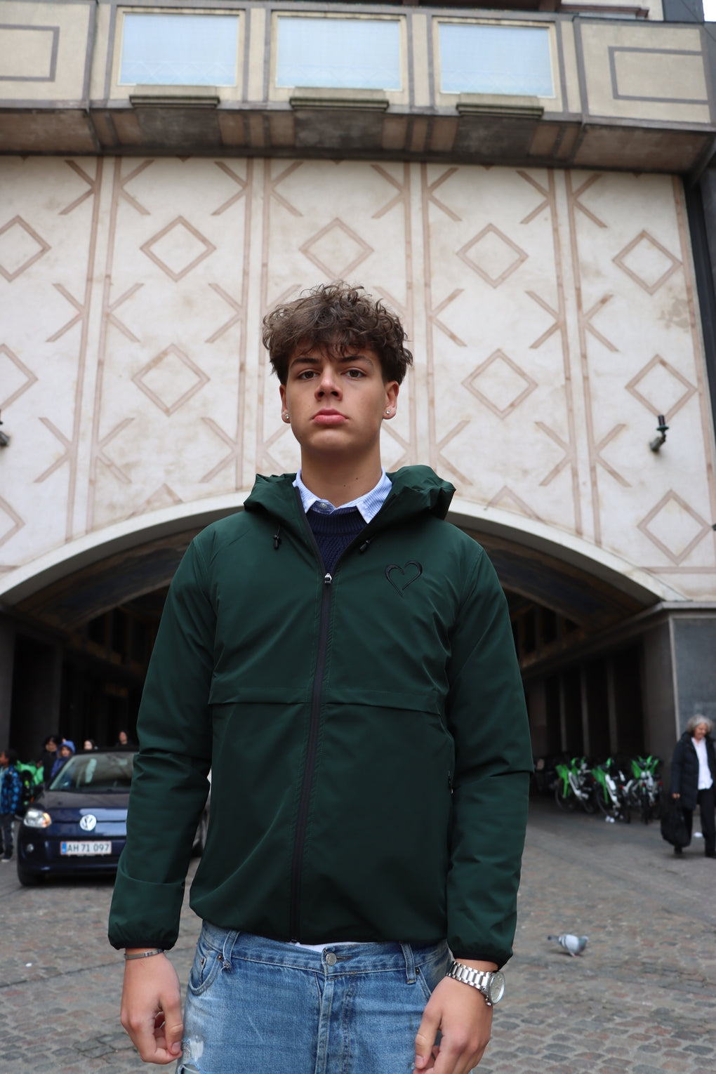 Windjacket with Heart - Green