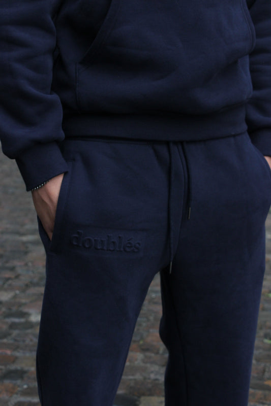 Embossed Jogging Pants - Dark Blue